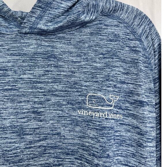 Vineyard Vines Long Sleeve Performance Hoodie Tee Heather Blue Size Small - Picture 3 of 6